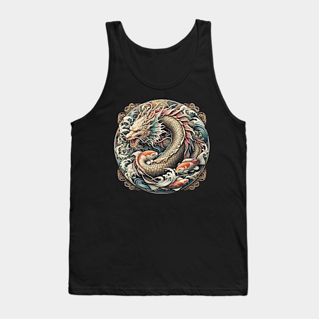 Dragon Fish Tattoo style. Tank Top by Artizan